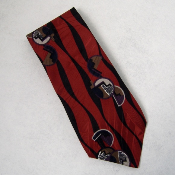 Zylos George Machado Other - Zylos George Machado Neck Tie Red Black 100% Silk